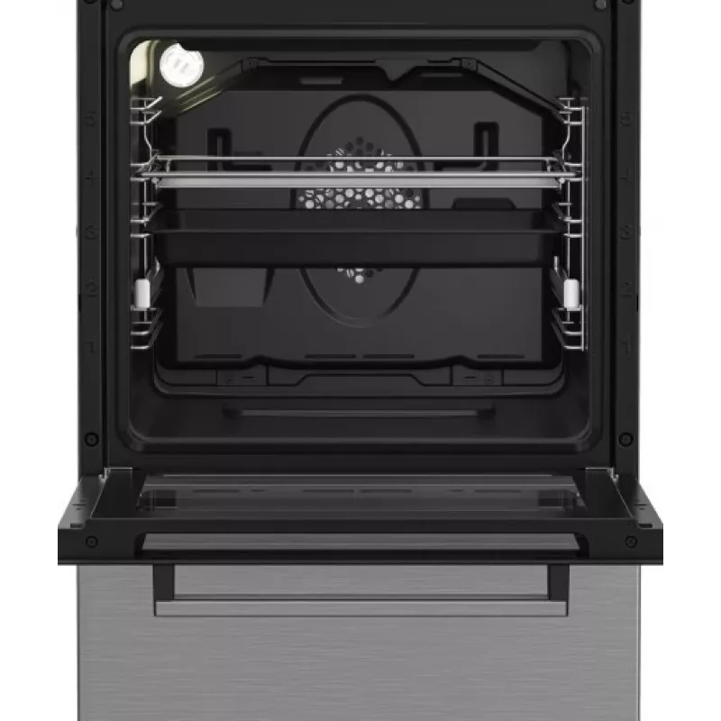 Brīvi stāvoša plīts BEKO FSM52332DXDT, 5 degļu gāzes virsma 60 cm, elektriskā cepeškrāsns 60 L, energoklase A