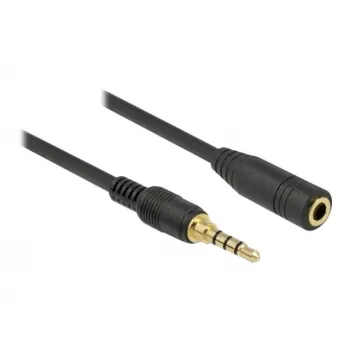 Audio kabelis 3,5 mm vīrietis uz sievieti DeLOCK 85635 5 m Melns