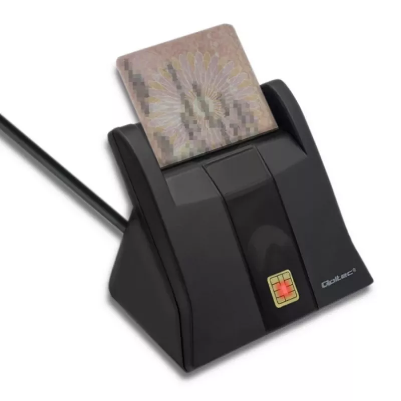 Qoltec 50643 čipa karšu lasītājs, USB 2.0 savienojums