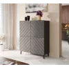 Shelving unit ABETO 100.5 x 40 x 121.5 cm grafīta/glancēts grafīta