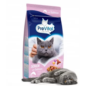 PREVITAL Senior sausā barība kaķiem ar lasi, 1,4 kg