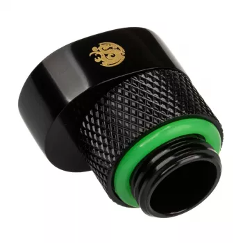 Adapteris BitsPower X-Cross G1/4 collas vīrišķais uz G1/4 collas sievišķais, 5 mm nobīde, matēti melns