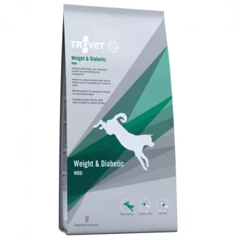 Sausā suņu barība TROVET Weight & Diabetic WRD vistas gaļa 12.5 kg — diētiskā svara kontroles formula