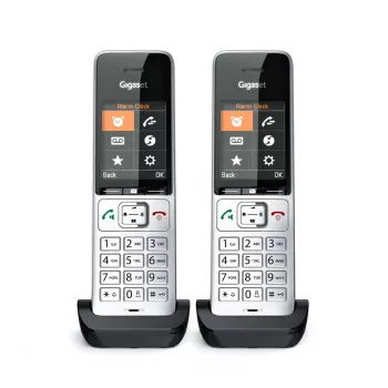 Gigaset COMFORT 500HX duo Analog/DECT telefons ar zvana identifikāciju Melns, Sudrabs