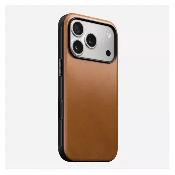Mobilā telefona maciņš Nomad Modern Leather Case iPhone 17 Pro, 16 cm (6,3 collu), iedegums, āda & PC/TPU