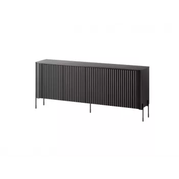 Kumode cama meble VERA 190x40x80 cm, matēti melna, skaidu plātne, 16 mm rāmis