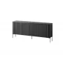 Kumode cama meble VERA 190x40x80 cm, matēti melna, skaidu plātne, 16 mm rāmis