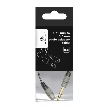 Audio kabelis Gembird A-63M35F-0.2M 6,35mm vīrietis uz 3,5mm sieviete Melns