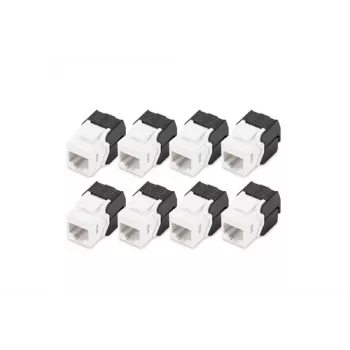 Digitus CAT 6 Keystone Jack neslēgts 8 gabali, Flat Black White RJ-45