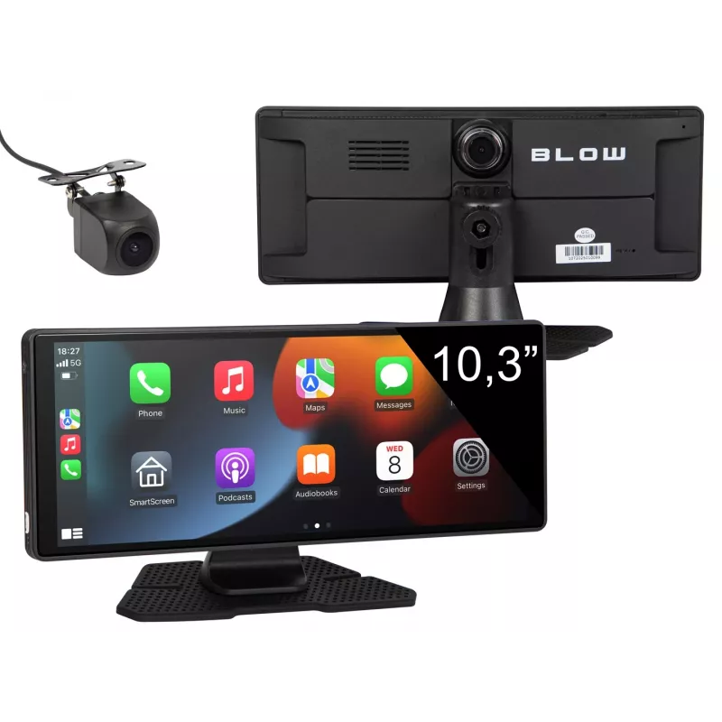 Multimēdiju stacija BLOW Wireless CarPlay 5.0 modelis 78-430# — bezvadu Apple CarPlay ierīce automašīnai
