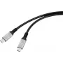 Renkforce USB-C kabelis USB4, melns, alumīnija spraudnis, silikons (RF-6805038)
