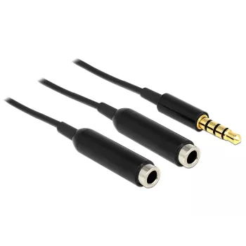 Audio kabelis DeLOCK 65575 0.25 m 3.5 mm 2 x 3.5 mm Melns