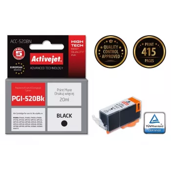 Saderīga kasetne Non-Branded ACC-520BN (aizstāj Canon PGI-520Bk), melna, pigments 20 ml, augstas (XL) ražības