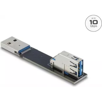 Dzimuma mainītājs DELOCK 67421 — USB Type-A uz Type-A, melns