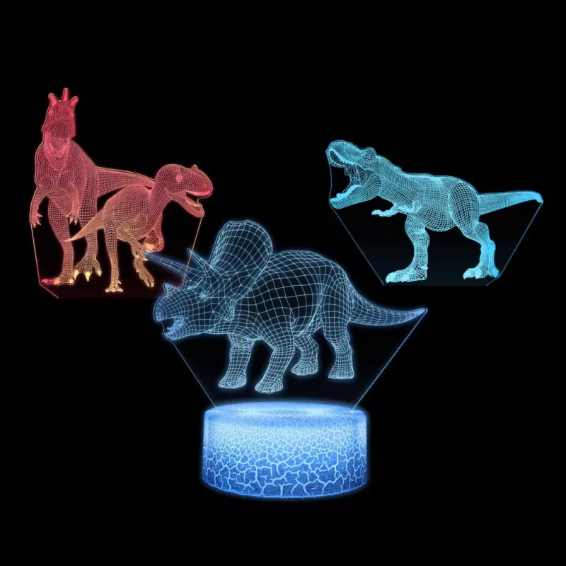Galda LED lampa MANTA SNL117RGB RGB 3D dinozauru gaismas dekorācija
