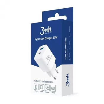 Lādētājs 33W GaN PD 1xUSB-A+1xUSB-C