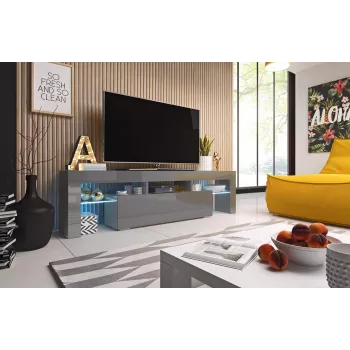 Cama TV statīvs TORO 158 pelēks/pelēks glancēts