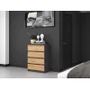 Kumode Top e Shop M4 ANTRACĪTS/ARTISĀNS — 4 atvilktnes, antracīta un ozola finišs, 700×400×970 mm, skaidu plātne