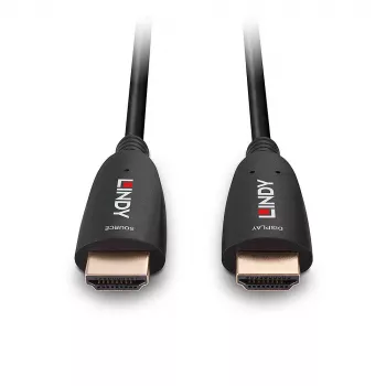 Lindy 10m Fibre Optic Hybrid HDMI 8K60 kabelis, 10 m, HDMI A tipa (standarta), HDMI A tipa (standarta), 48 Gbit/s, Melns