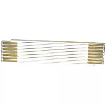 Saliekamais metrs STANLEY 0-35-458, koka, 2 m, 17 mm platums, balts/dzeltens
