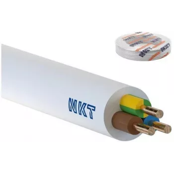 Apļveida montāžas kabelis YDY 3x2,5 mm² 450V – viendzīslu elastīgais vads, dzeltenbalts