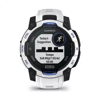 GARMIN Instinct 2 45 mm, MIP 0.9 collas (176×176), GPS, Solar, Silikona siksniņa Zils/Balts