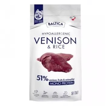 BALTICA Nutraceutic Hypoallergenic Small breeds Venison with rice - sausā suņu barība - 3kg