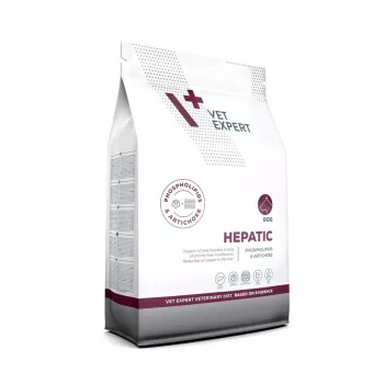 Sausā suņu barība VETEXPERT Veterinary Diet Hepatic 2 kg — terapeitisks aknu atbalsts, 17,5% olbaltumvielas, 11,5% tauki