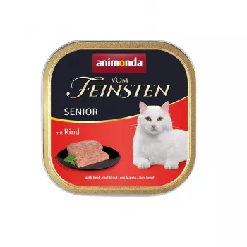 Slapjā barība kaķiem animonda Vom Feinsten Senior liellopu gaļa 100 g paplāte