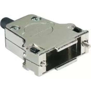 Harting D-SUB korpuss, 9 kontakti, metāls, 180°, sudrabs, 09 67 009 0344