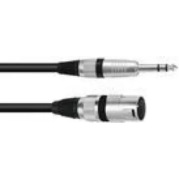 Audio kabelis XLR (3-pin) 6,35mm Omnitronic 3022075E 0,2m Melns