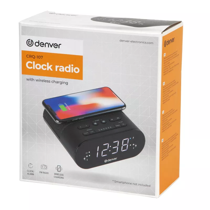 Denver CRQ-107 Digitālais modinātājpulkstenis Melns