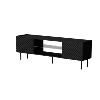 TV skapis LUCCA 180x40x59 cm melns, skaidu plātnes virsma, melns rāmis