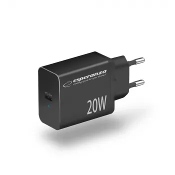 Maiņstrāvas lādētājs ESPERANZA EZC104K 20W Melns, USB barošanas adapteris pārnēsājamām ierīcēm