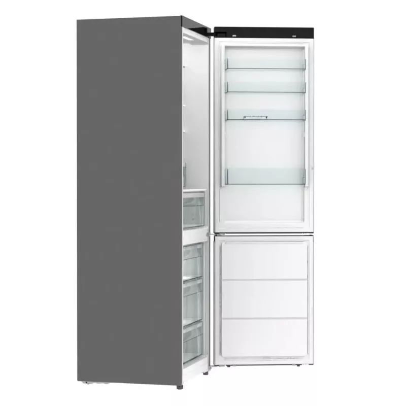 Ledusskapis ar saldētavu Gorenje NRB620E61X4WFE, brīvi stāvošs, nerūsējošais tērauds, kopējā ietilpība 413 L, saldētava apakšā 130 L, NoFrost, LED displejs