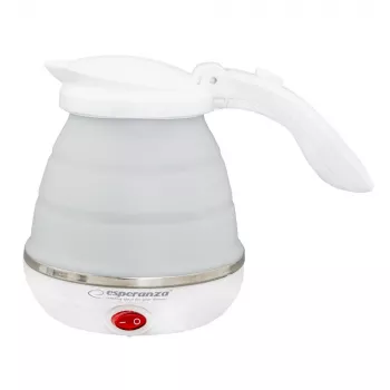 Elektriskā tējkanna ESPERANZA EKK023 — 0,5 L, 750 W, balta, silikons un nerūsējošais tērauds