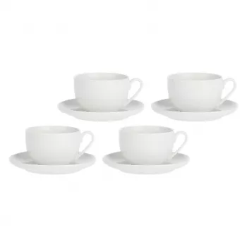 LA PORCELLANA BIANCA CORTE 4 krūzīšu komplekts ar apakštasītēm 450 ml