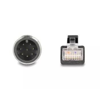 Tīkla kabelis DeLOCK M12 A-kodēts 8-pin vīriešu uz RJ45 vīriešu Cat5e 5 m Melns