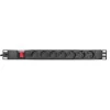 Strāvas sadalītājs Extralink 19 inch 1U 7 kontaktligzdas EU tipa PDU ar slēdzi