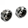 Adapteris G1/4 collu vīriešu uz 16 mm cieto cauruli BitsPower Touchaqua TA-FH16-GS, 2 gab., sudrabs