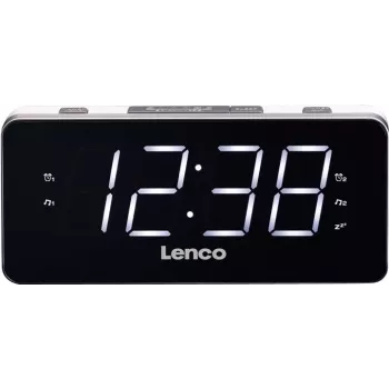 Lenco CR-18 - Modinātājpulkstenis - Digitāls - FM - LED - 4.57 cm (1,8 collas) - Melns - Sudrabs