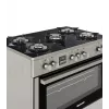 Brīvi stāvoša gāzes-elektriskā plīts Ravanson KWGE-K90, 5 gatavošanas zonas, 90 cm, inox