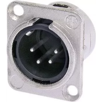 Neutrik NC4MDL1 XLR savienotājs, vīrišķais, 4 kontaktu, melns/sudrabs