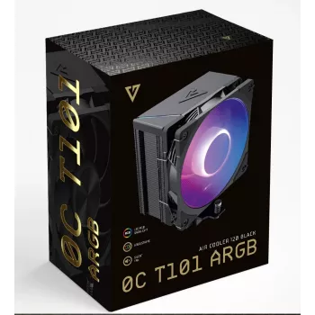 MODECOM Volcano 0C T101 ARGB procesora gaisa dzesētājs 12 cm Melns