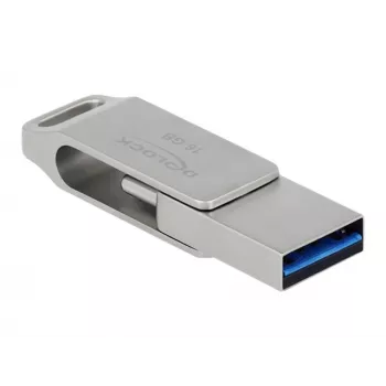 USB zibatmiņa DeLOCK 64GB USB-C Type-A grozāms metāla korpuss