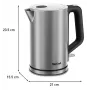 Tefal Bronx KI513D10 elektriskā tējkanna, 1,7 l, 2400 W, nerūsējošais tērauds, grozāms pamats, filtrs, sudrabaina