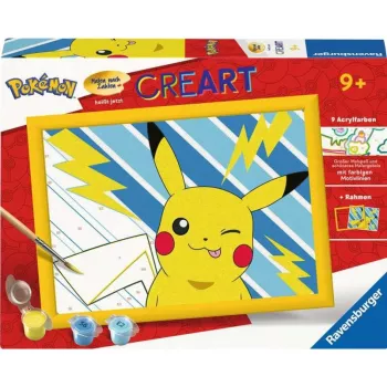 Krāsošanas komplekts Ravensburger CreArt — Cheeky Pikachu (modelis 25557) krāsošana pēc numuriem