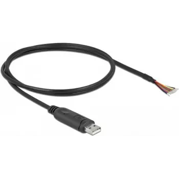 Delock USB 2.0 uz RS-232 seriālais adapteris, melns (90524)
