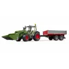 Rotaļlietu traktors BRUDER Fendt Vario 211 ar frontālo iekrāvēju un sānu piekabi