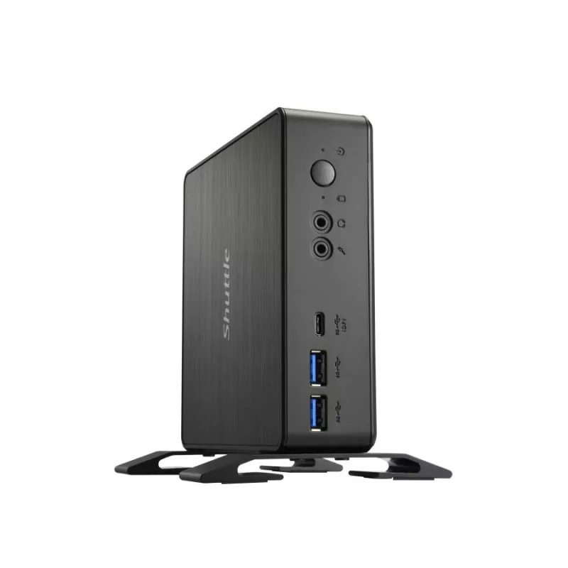 Shuttle XPC Nano PC NC40U, Intel Celeron 7305U, 1x HDMI, 1x DP, 1x USB-C/DP, 6x USB 3.2, 1x 2.5 collu slots, 2x M.2, 1x LAN, RAID, 24/7 nepārtraukta darbība, iesk. VESA un statīvs